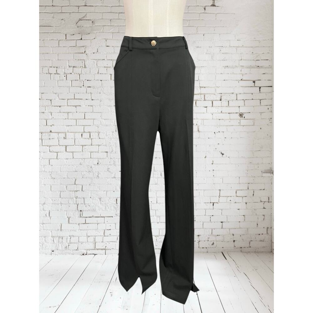 St. John Womens Classic Stretchy Black Straight Leg Long Career Pants Size 12